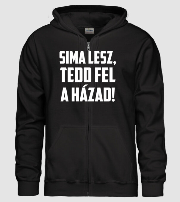 Sima lesz Szurkolói póló minta fekete pólón