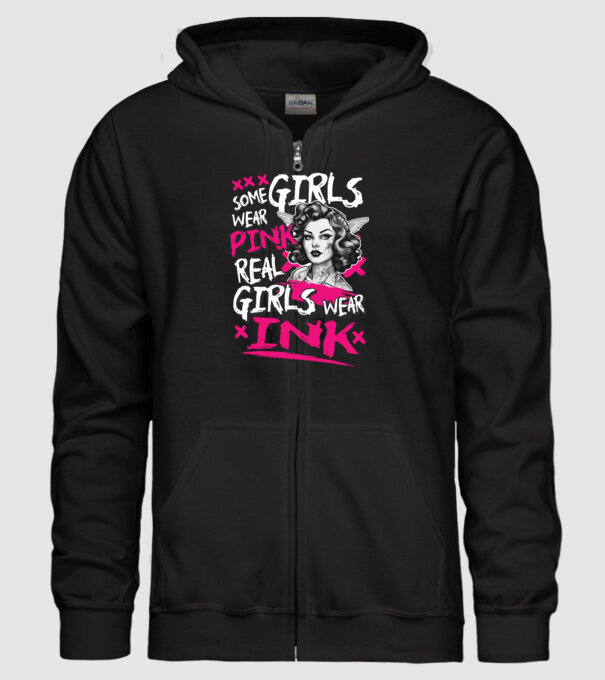 Some girls wear pink real girls wear ink minta fekete pólón