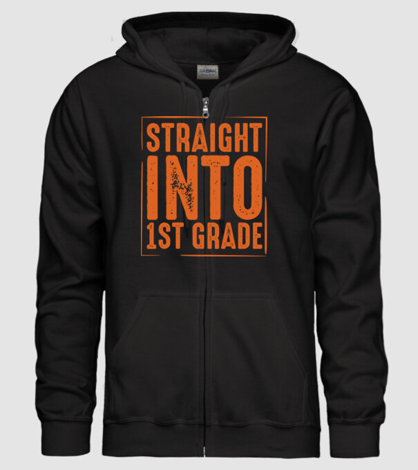 Straight into 1st grade minta fekete pólón