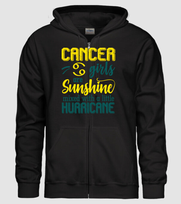 Sunshine with Hurricane CANCER minta fekete pólón