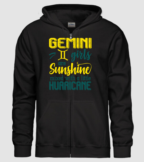 Sunshine with Hurricane GEMINI minta fekete pólón