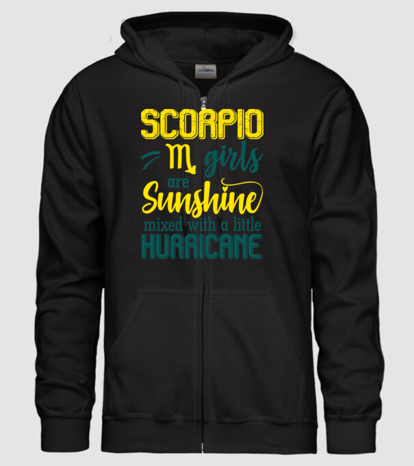 Sunshine with Hurricane SCORPIO minta fekete pólón