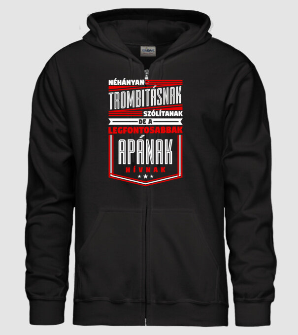 Trombitás apuka minta fekete pólón