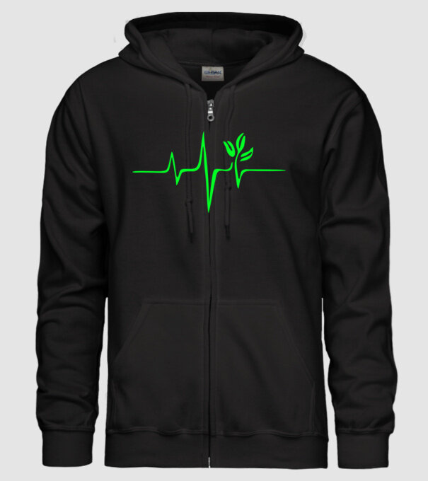 vegan_heartbeat minta fekete pólón