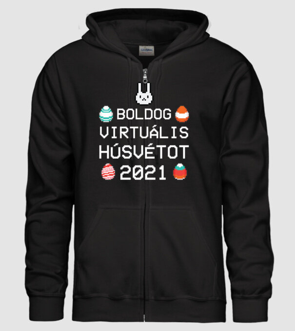 Virtuális húsvét minta fekete pólón