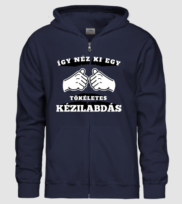 Így néz ki egy tökéletes ____KÉZILABDÁS minta sötétkék pólón