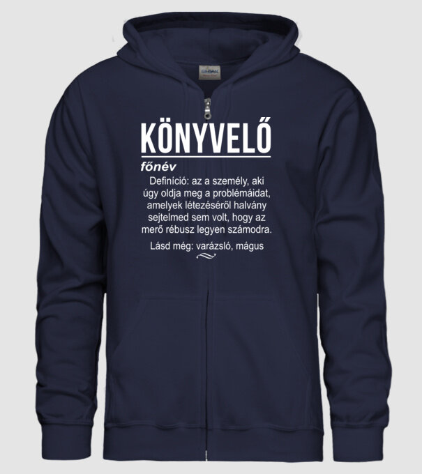 Könyvelő vagyok minta sötétkék pólón