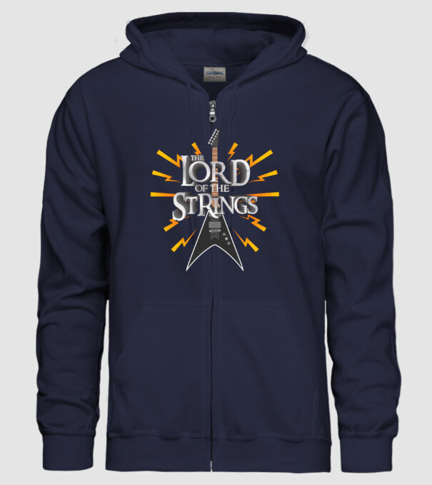 Lord of the Strings minta sötétkék pólón