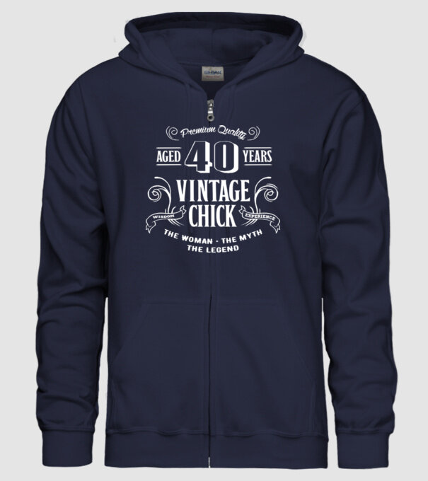 Vintage chick - 40 minta sötétkék pólón