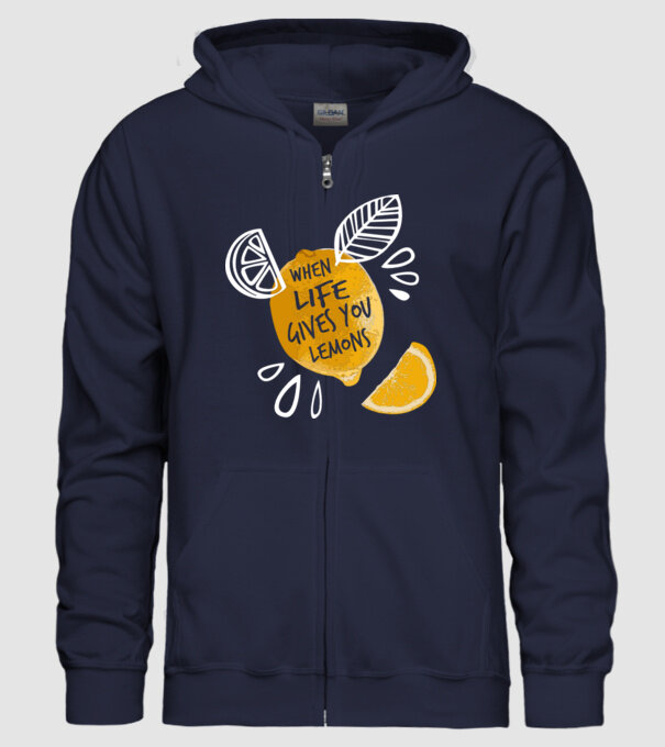 When life gives you lemons... minta sötétkék pólón