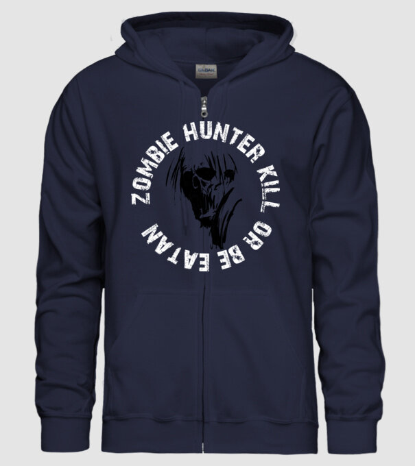 Zombie Hunter minta sötétkék pólón
