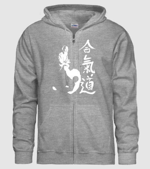 osensei-aikido-technic-1color minta szürke pólón