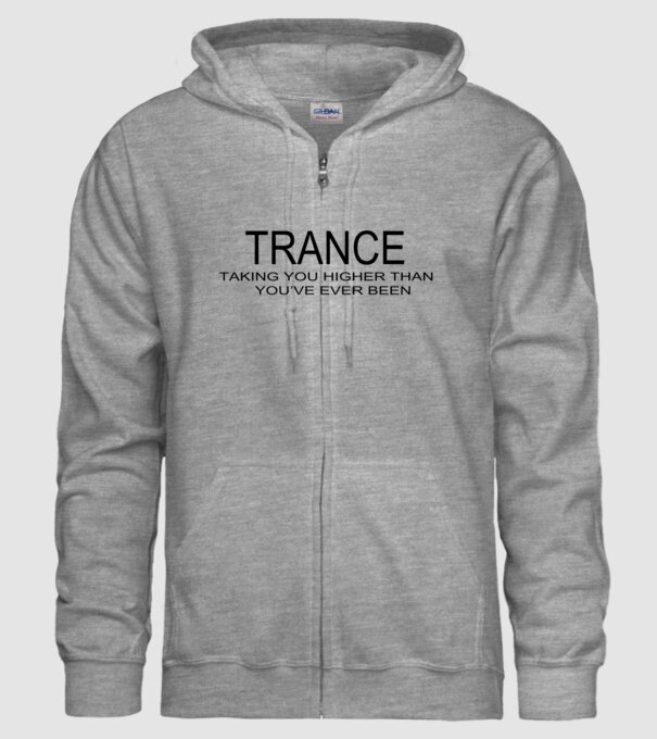 Trance Taking you higher than minta szürke pólón