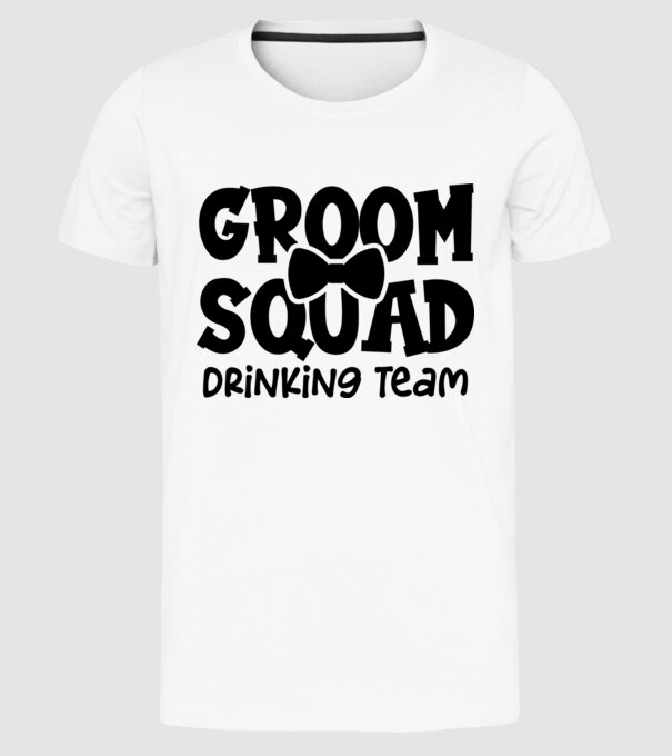 Groom Squad minta fehér pólón