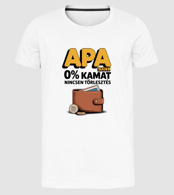 APA BANK minta fehér pólón