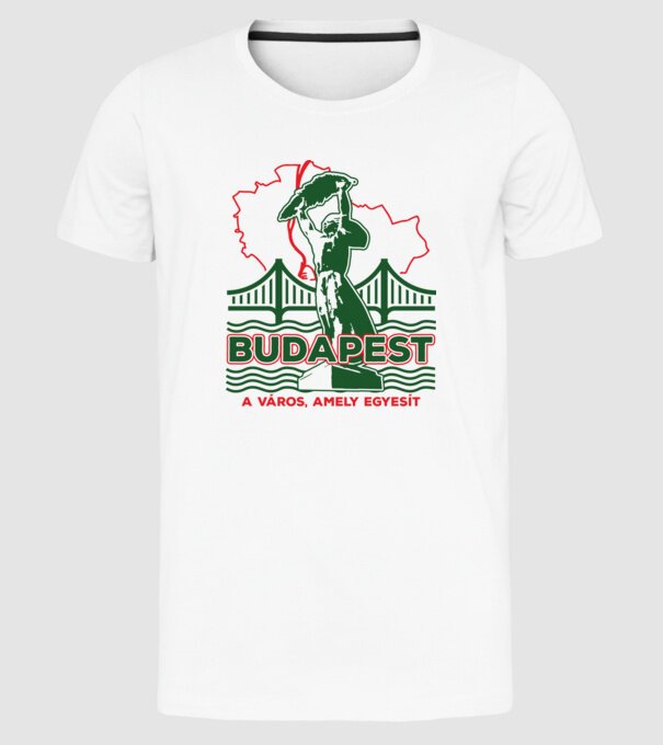 Budapest a város amely egyesít minta fehér pólón