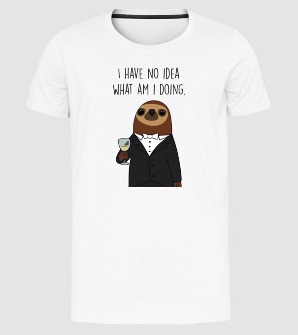 I have no idea sloth minta fehér pólón