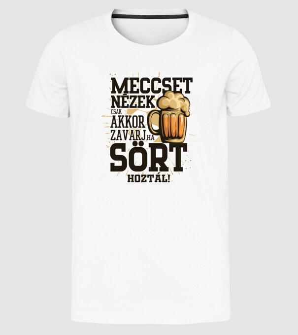 Meccset nézek minta fehér pólón