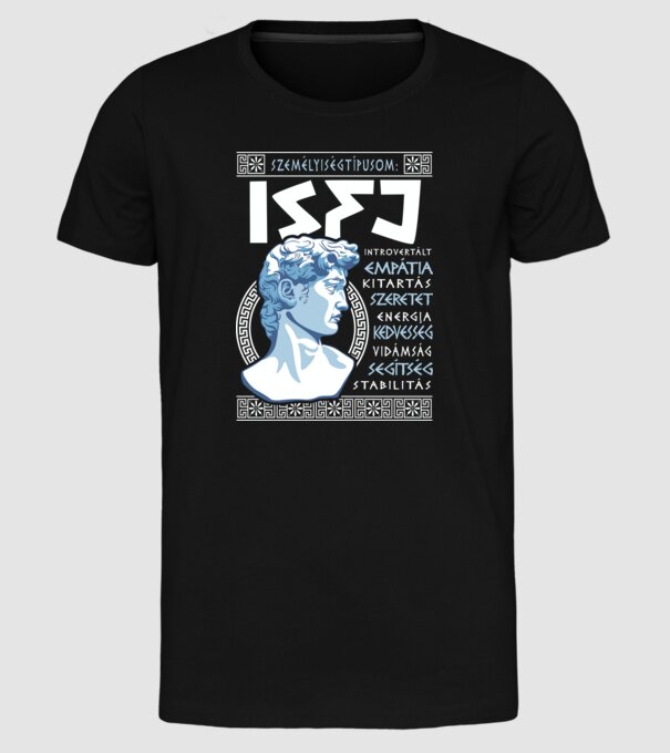 16 Személyiségtipus GREEK STYLE ISFJ A VÉDELMEZŐ minta fekete pólón