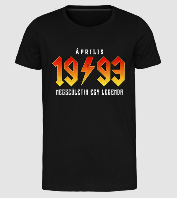 megszületik egy legenda 1993 április minta fekete pólón