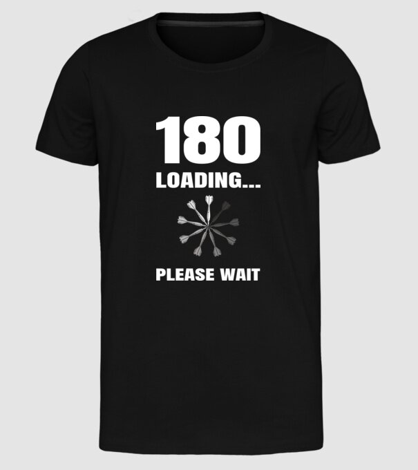 180 loading - fehér minta fekete pólón