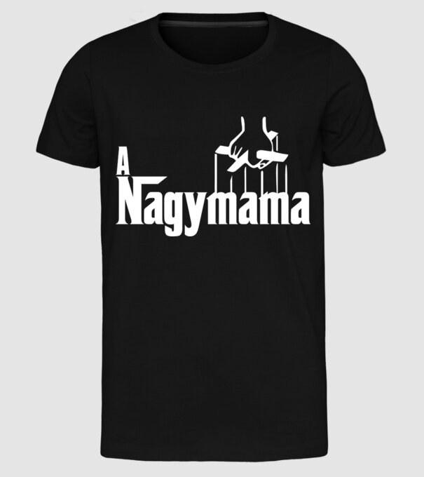 A nagymama minta fekete pólón