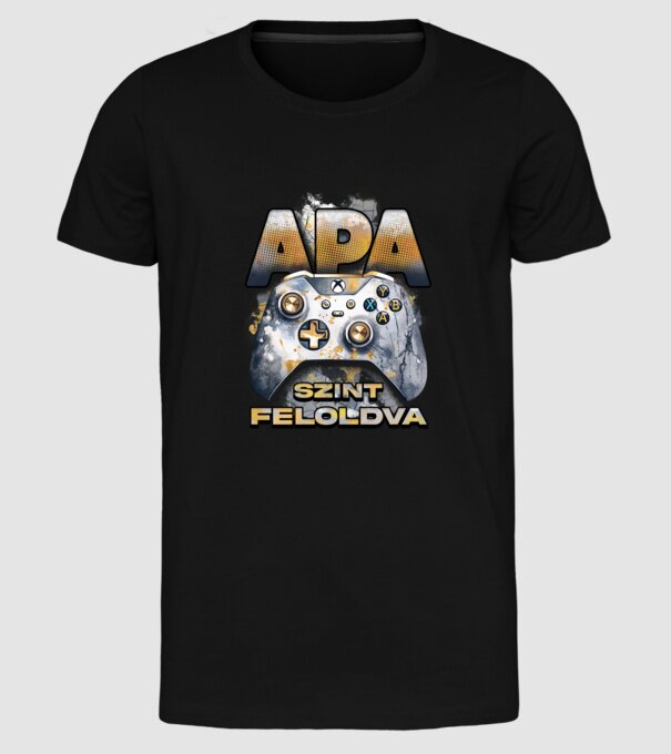 Apa szint feloldva minta fekete pólón