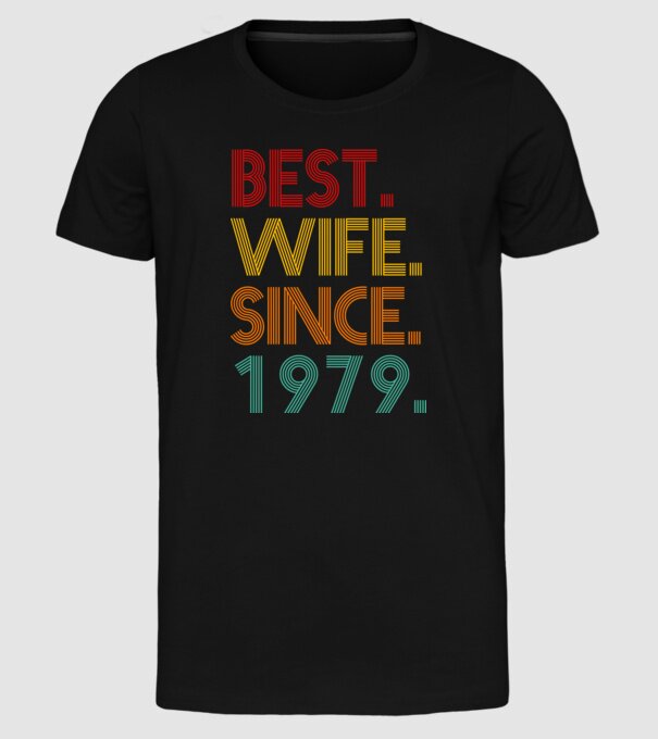 best wife since 1979 retro minta fekete pólón