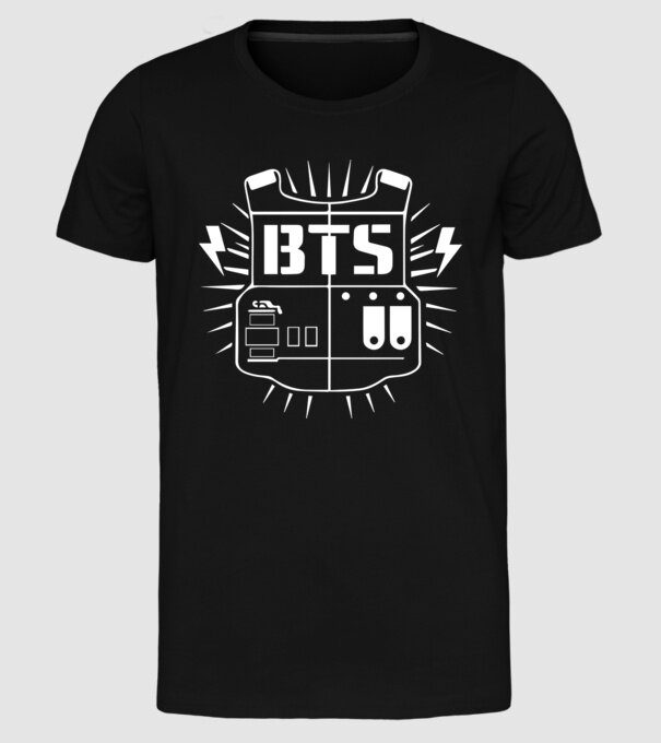 BTS army vest minta fekete pólón