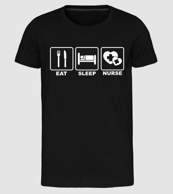 Eat-Sleep-Nurse minta fekete pólón