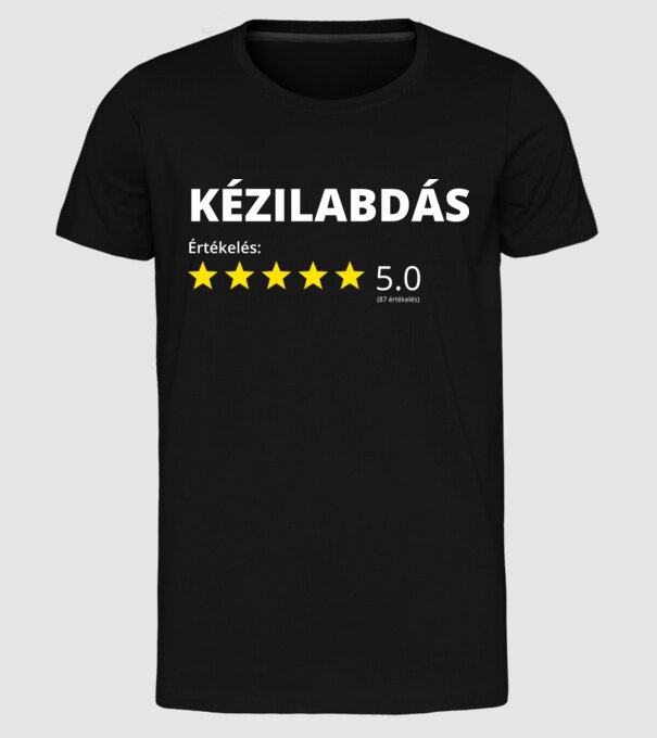 Értékelés 5_KÉZILABDÁS minta fekete pólón