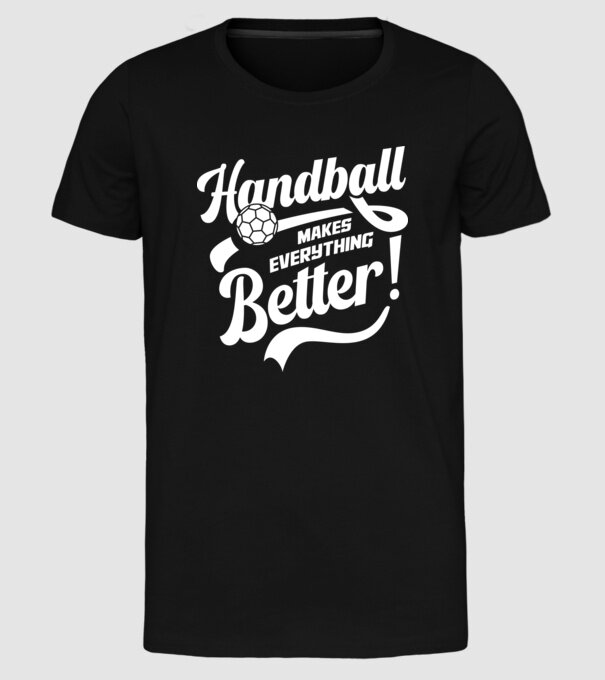Handball makes everything better minta fekete pólón