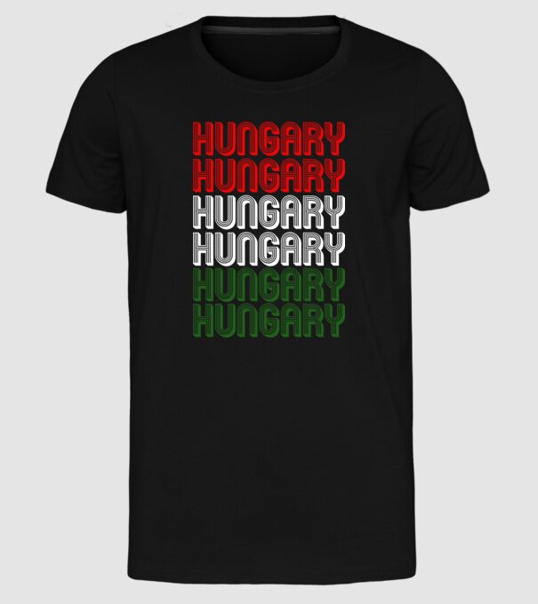 Hungary Hungary szurkolói póló minta fekete pólón