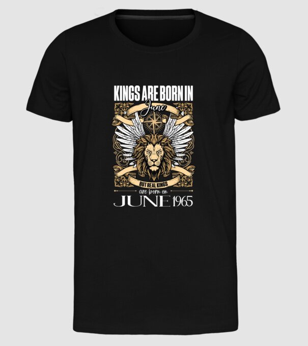 KINGS ARE BORN 1965 - JÚNIUS minta fekete pólón