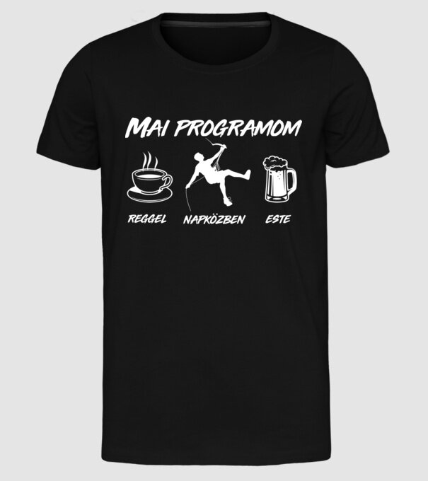 Mai napi program mászás minta fekete pólón