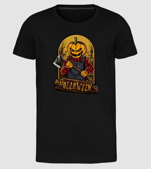 Scary halloween minta fekete pólón