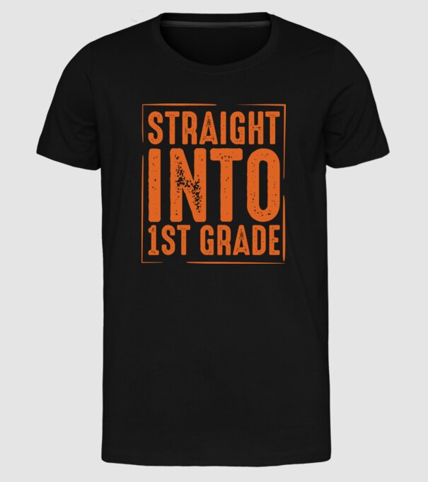 Straight into 1st grade minta fekete pólón