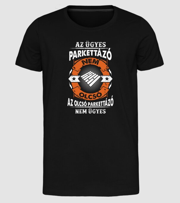 Ügyes parkettázó minta fekete pólón