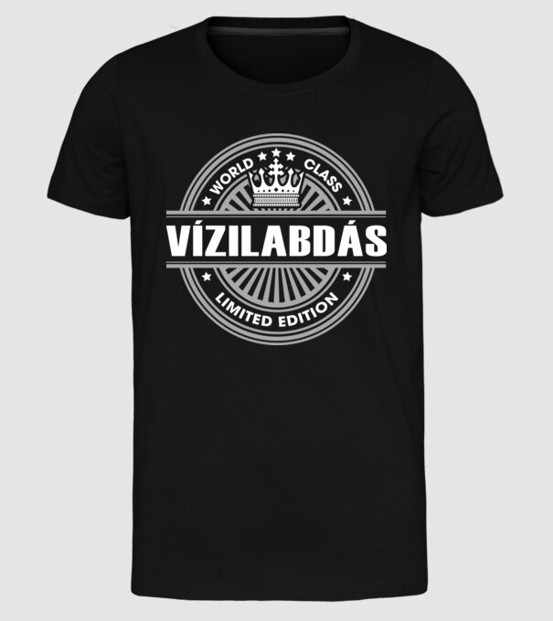 World class magyar VÍZILABDÁS minta fekete pólón