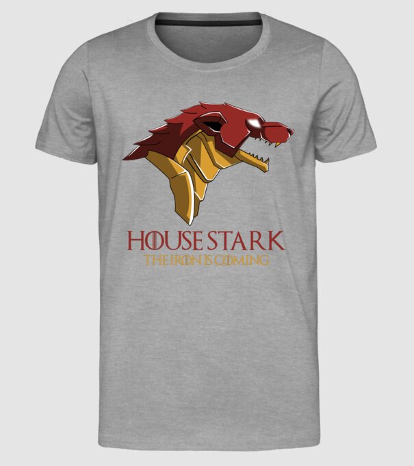 House Stark - Iron is Coming minta szürke pólón