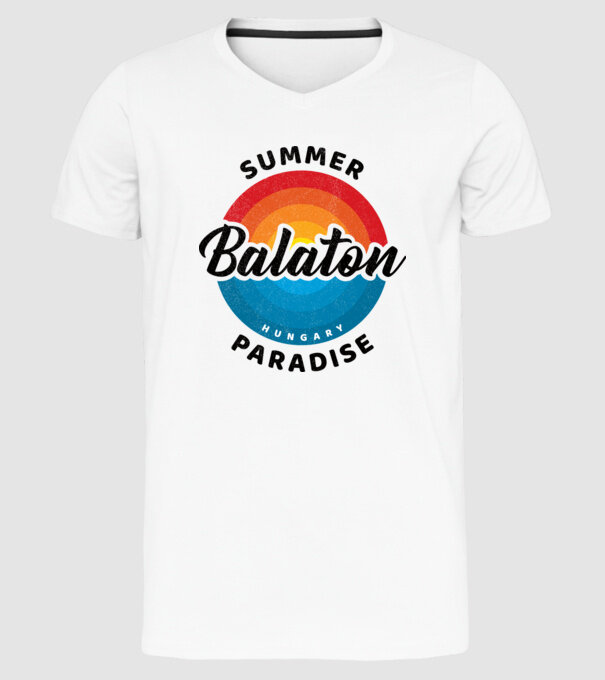 Balaton summer paradise retro minta fehér pólón