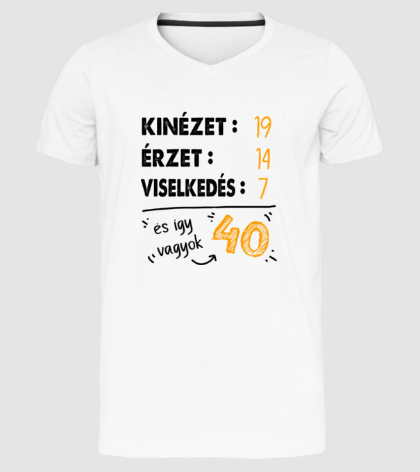 Kinézet, Érzet, Viselkedés 40 - Fehér alap minta fehér pólón