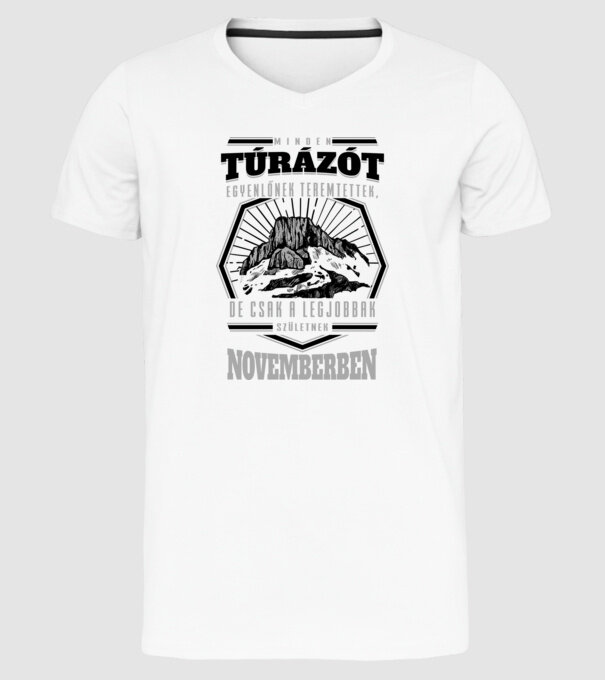 Minden túrázót egyenlőnek teremtettek november minta fehér pólón