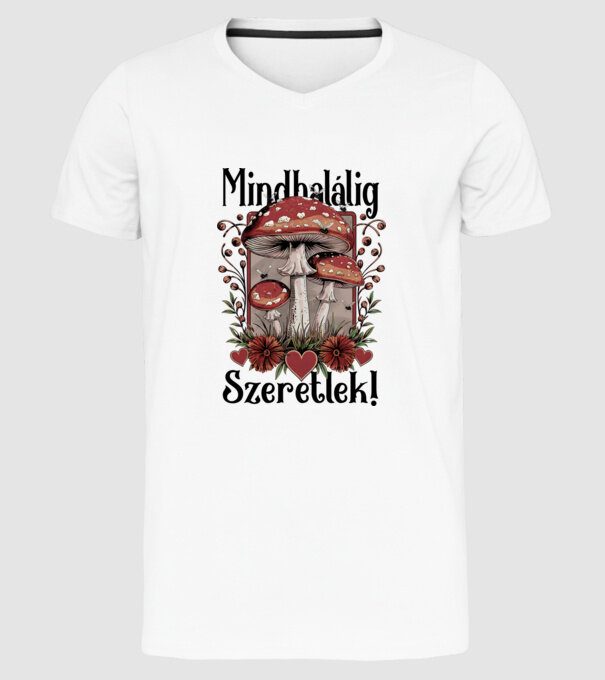 mindhalálig galóca - fehérre minta fehér pólón