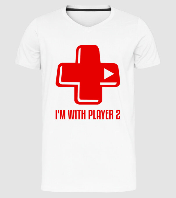 player 2 minta fehér pólón
