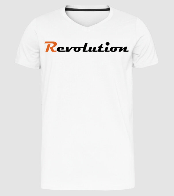 REVOLUTION4 minta fehér pólón