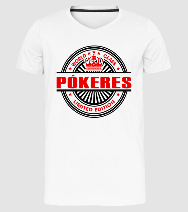 World class magyar PÓKERES minta fehér pólón
