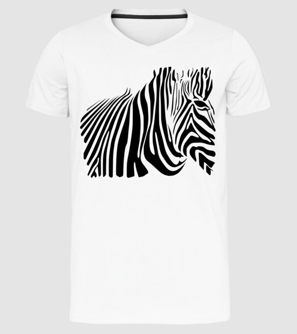 zebra minta fehér pólón