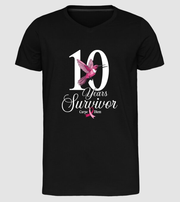 10 years survivor minta fekete pólón