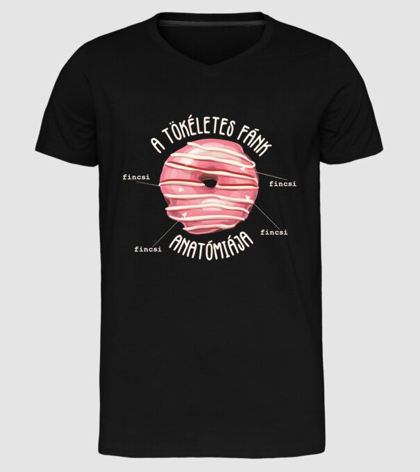 Anatomy of a perfect donut lght minta fekete pólón